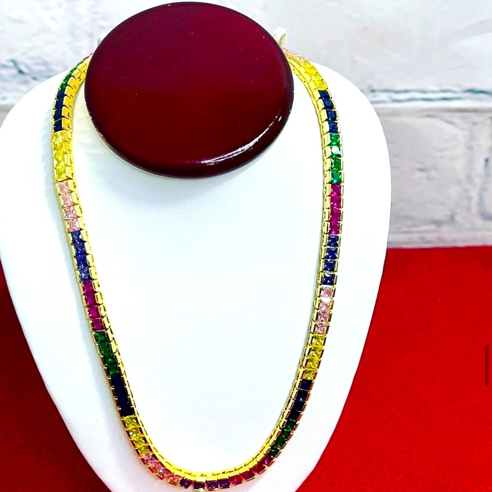 Rainbow Tennis Necklace